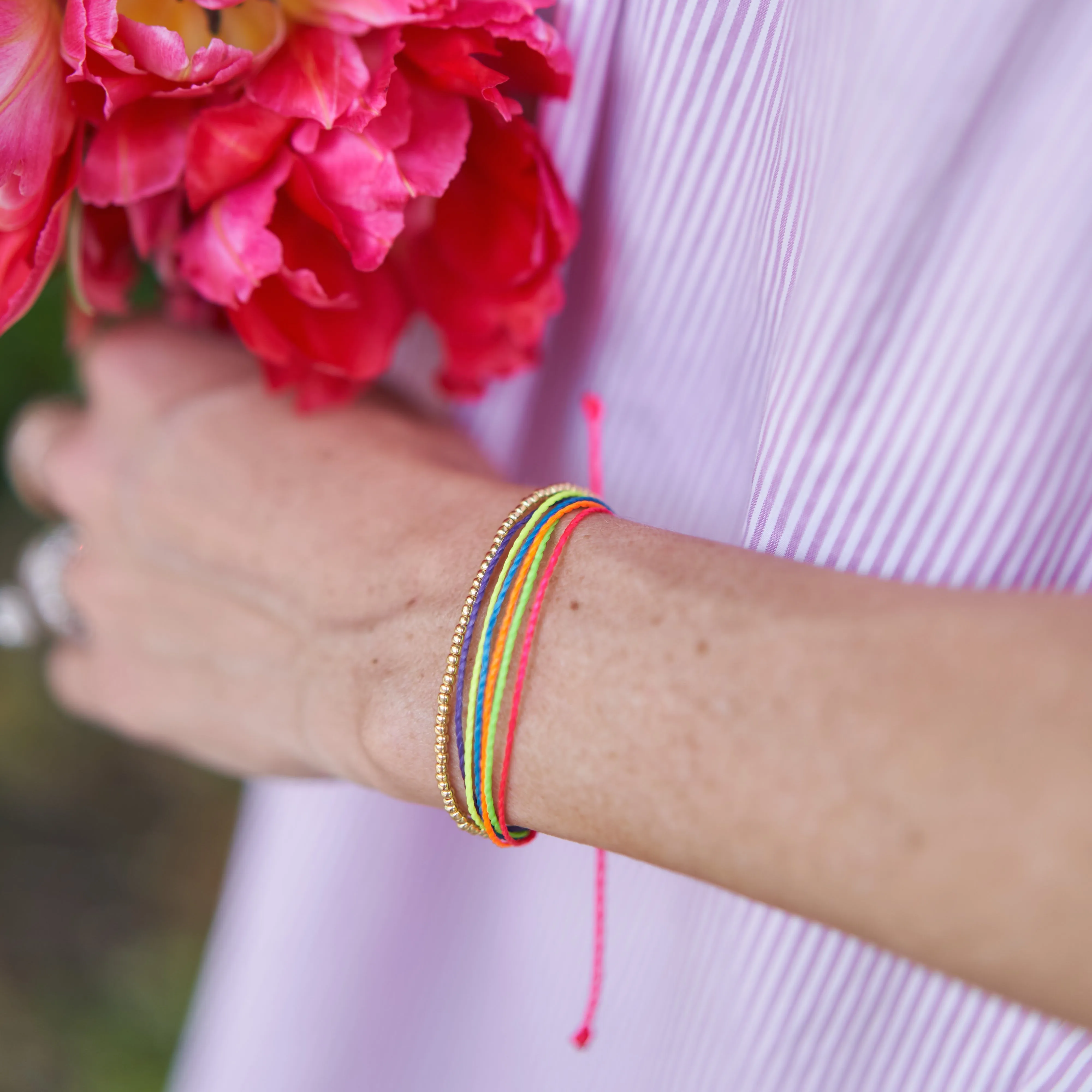 Rainbow Neon Cord Bracelets