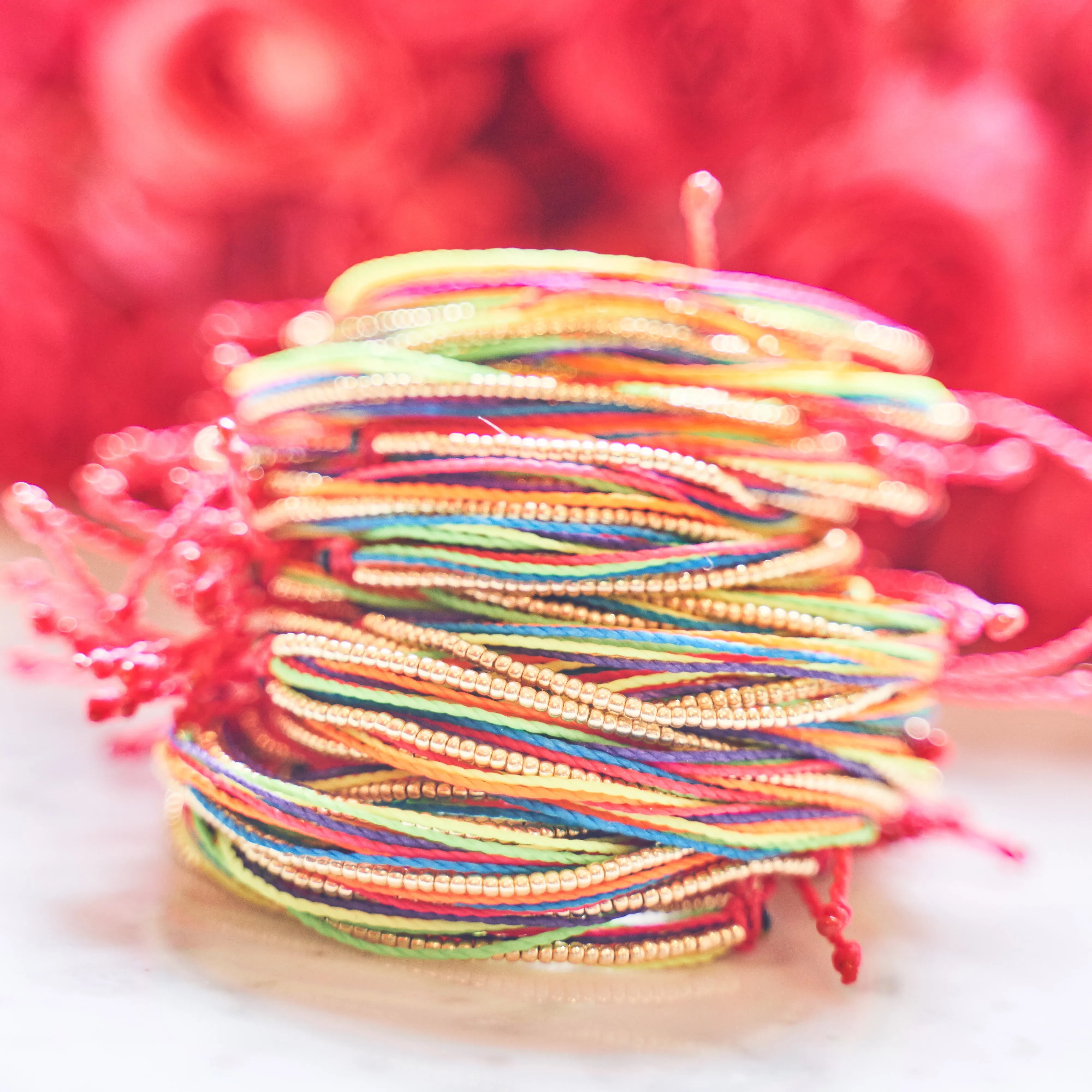 Rainbow Neon Cord Bracelets