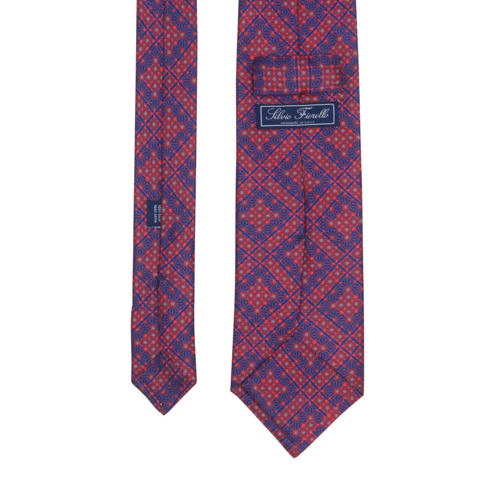 Red and Blue Royal Elegance Duchesse Silk Tie