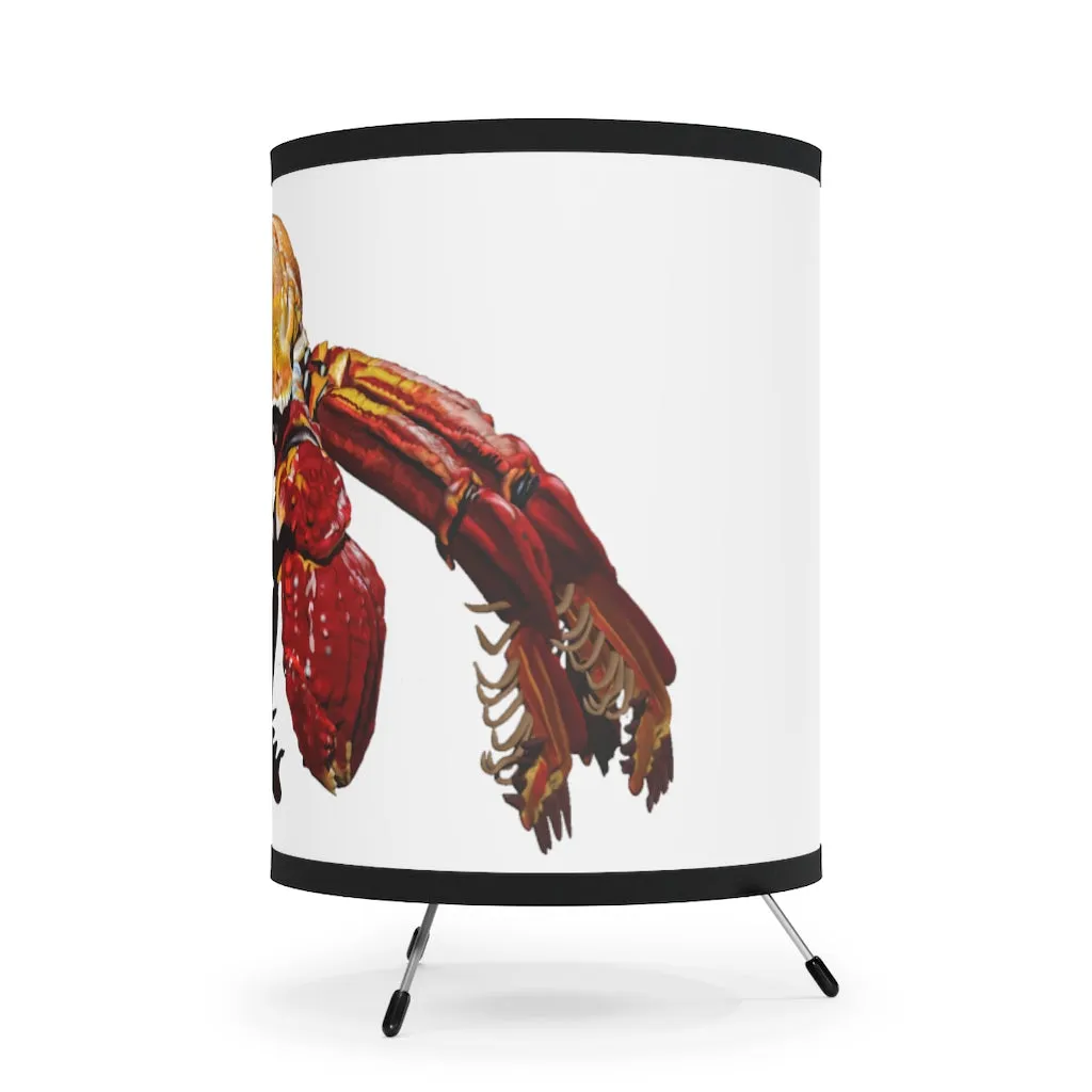 Red Crab Tripod Lamp with High-Res Printed Shade, US/CA plug