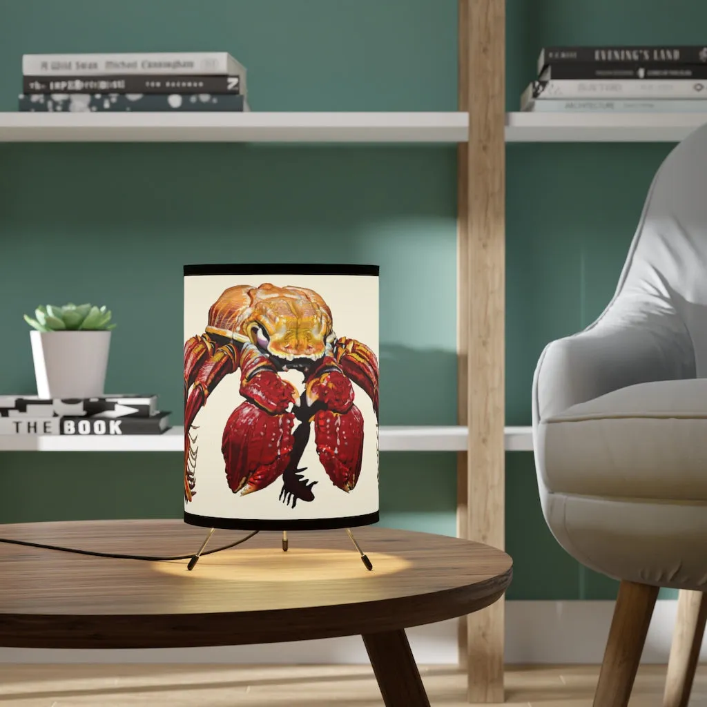 Red Crab Tripod Lamp with High-Res Printed Shade, US/CA plug