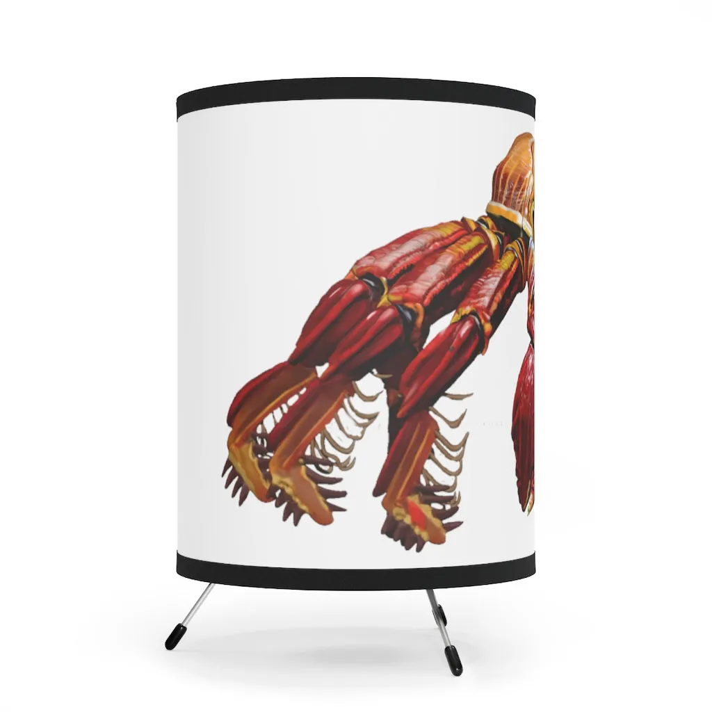 Red Crab Tripod Lamp with High-Res Printed Shade, US/CA plug