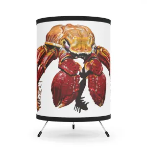 Red Crab Tripod Lamp with High-Res Printed Shade, US/CA plug