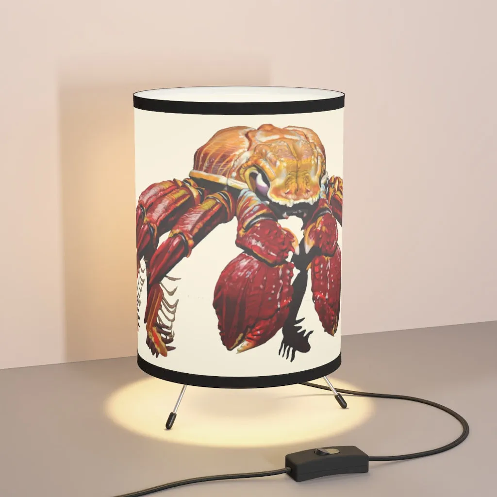 Red Crab Tripod Lamp with High-Res Printed Shade, US/CA plug