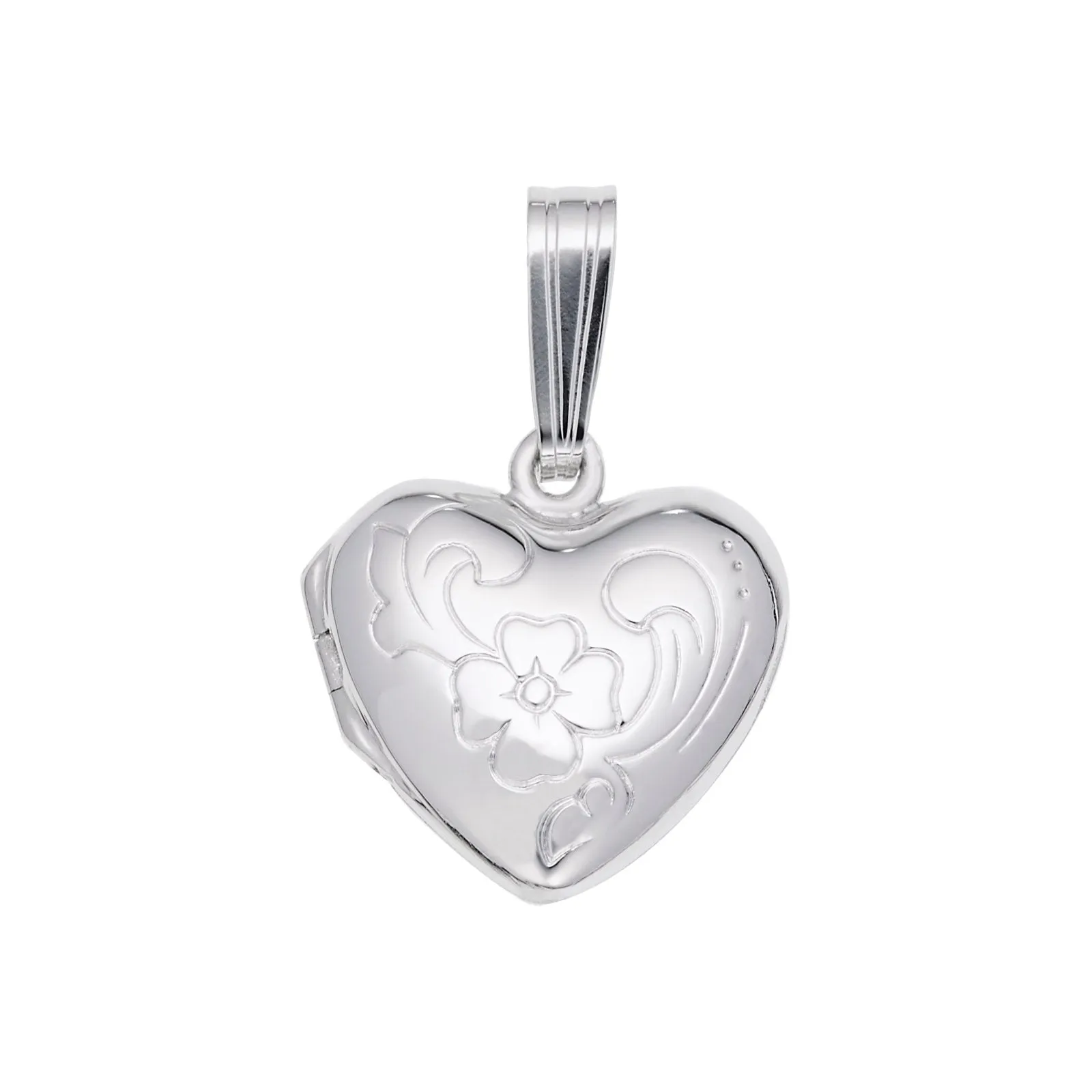 Rembrandt Charms - Heart with Flower Design Locket Charm - 8605
