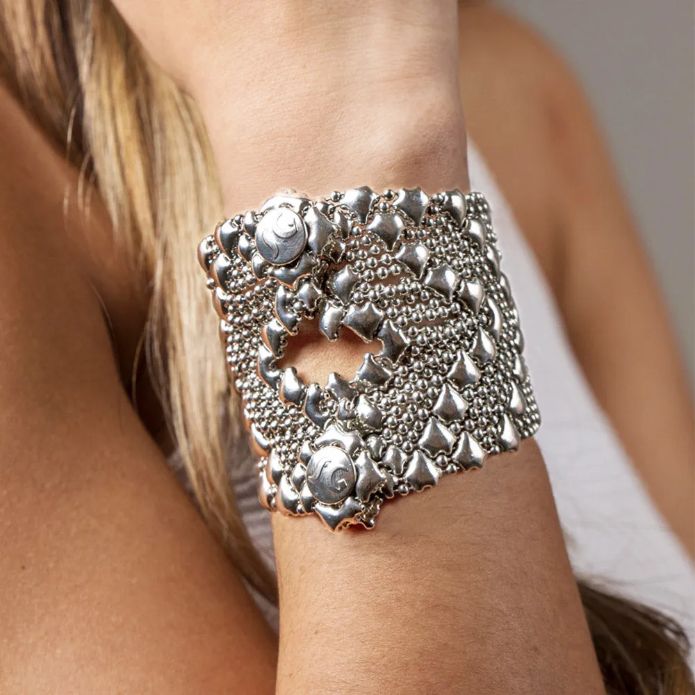 SG Liquid Metal B107-AS Antique Silver Bracelet by Sergio Gutierrez