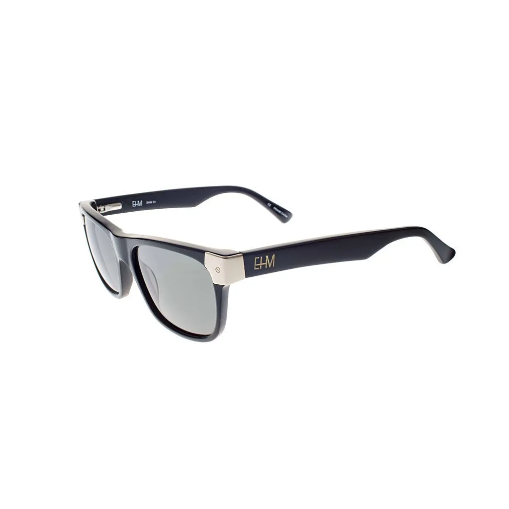 Shiny Black with Gold Tone Metal Wayfarers