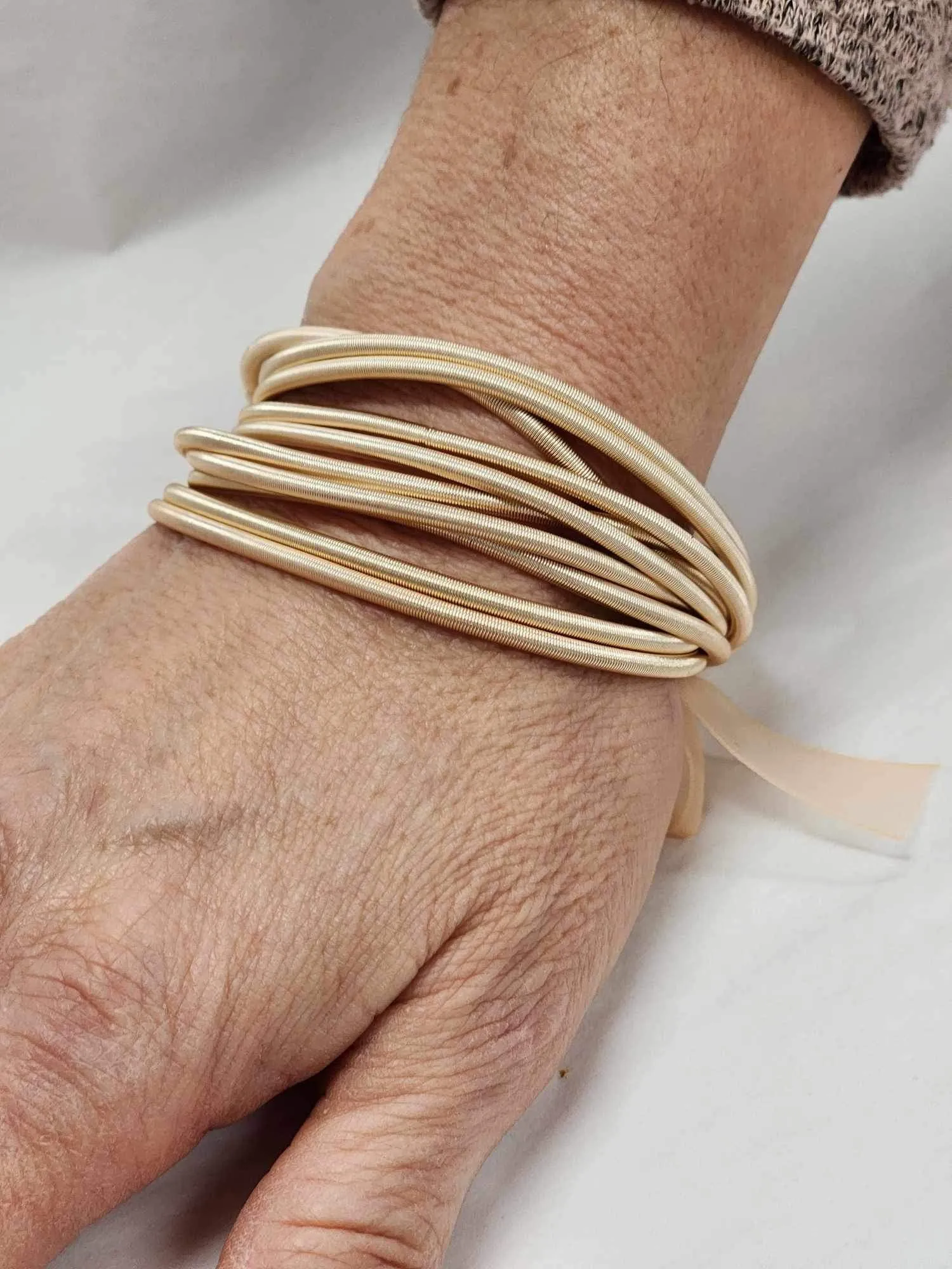 Silver Thick Guitar String Bracelets -10pcs Set