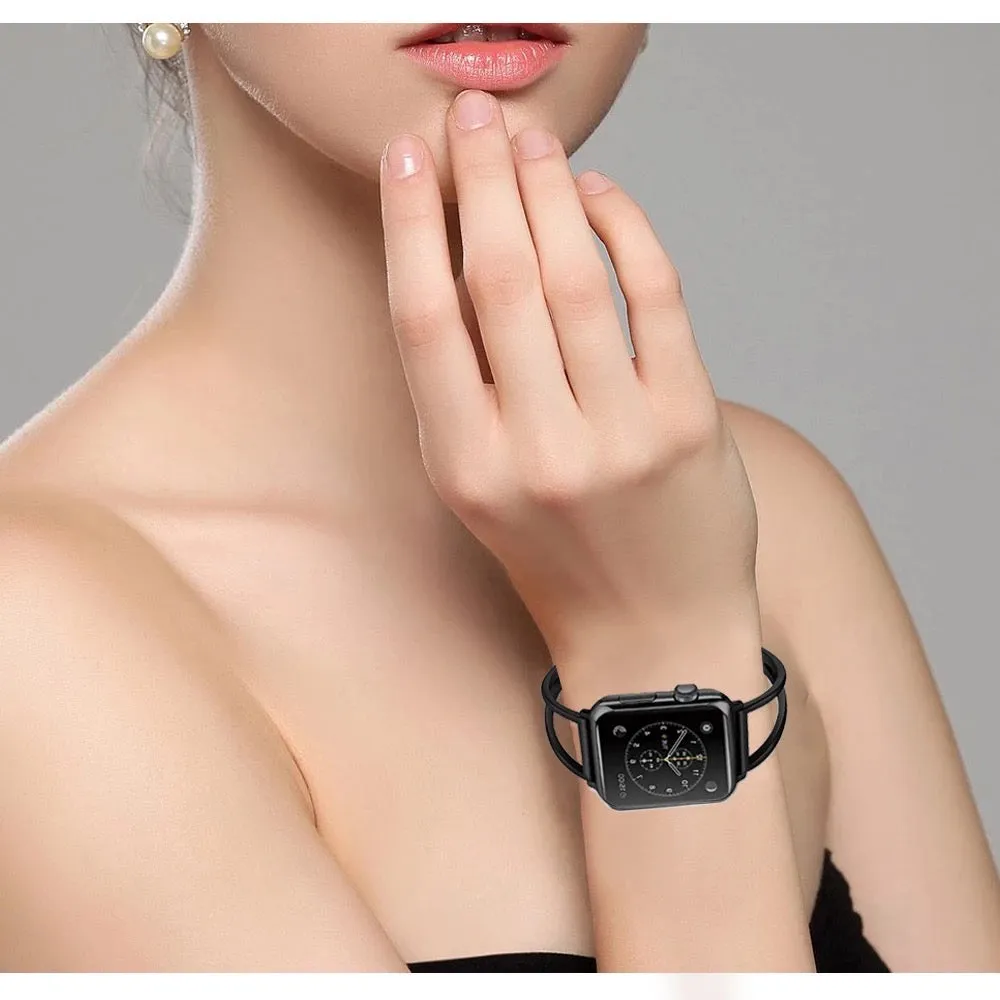 Sleek Stainless Steel Bracelet Band For Apple Watch Multiple Colors Available