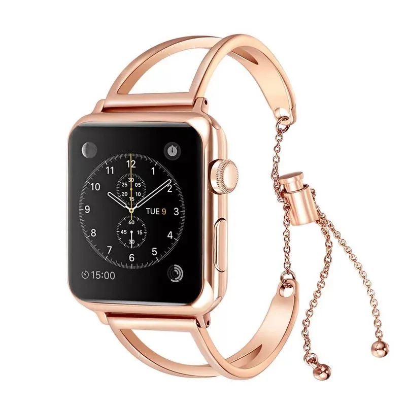 Sleek Stainless Steel Bracelet Band For Apple Watch Multiple Colors Available