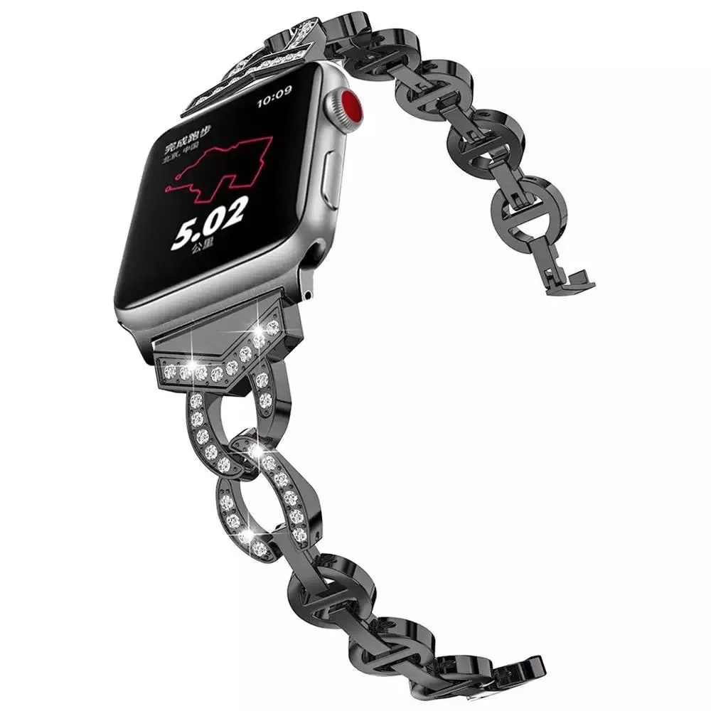 Stainless Steel Bling Bracelet Band For Apple Watch Multiple Colors Available