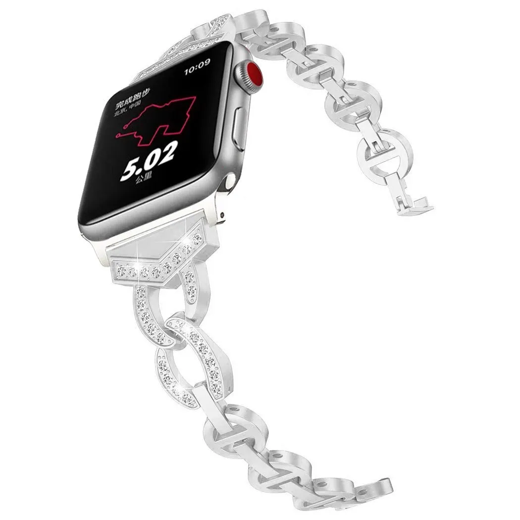 Stainless Steel Bling Bracelet Band For Apple Watch Multiple Colors Available