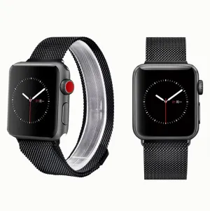 Stainless Steel Mesh Magnetic Band Compatible With Apple Watch Band for 38MM 40MM 41MM-Black