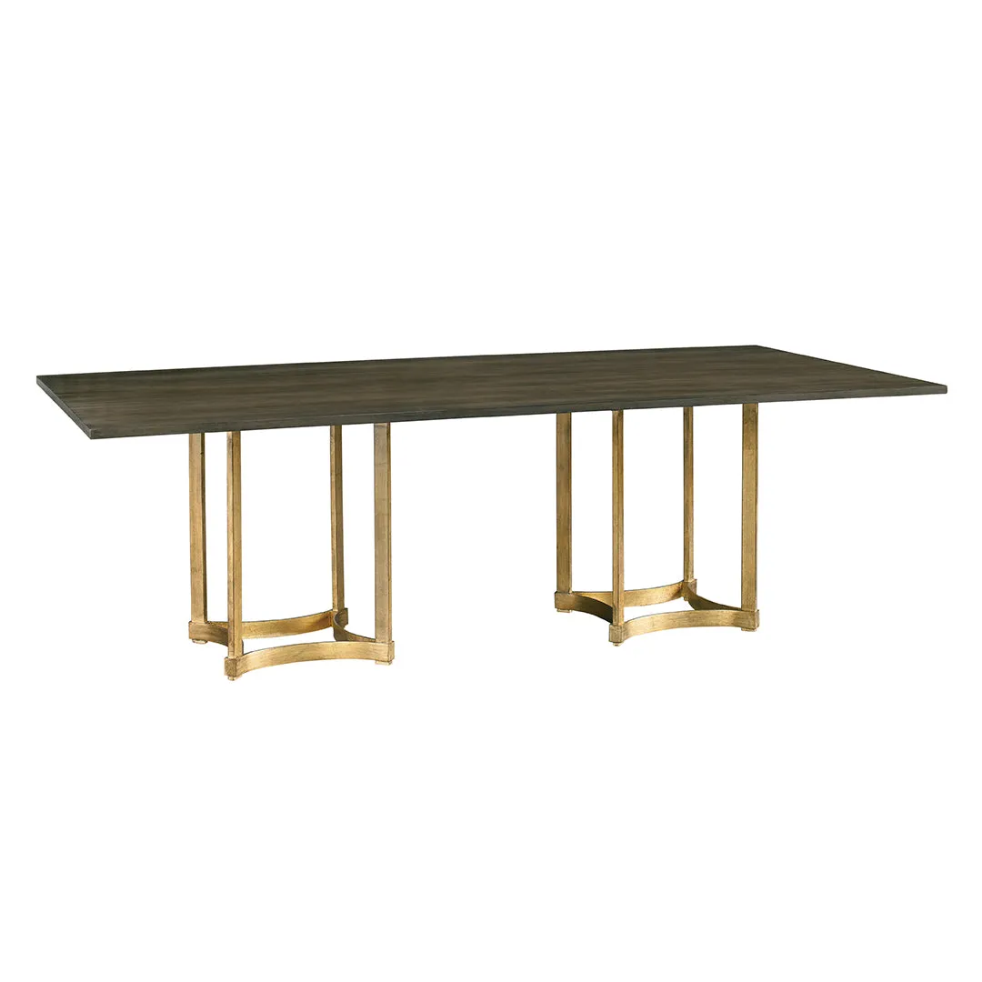 Stella Gold Rectangular Double Pedestal Dining Table