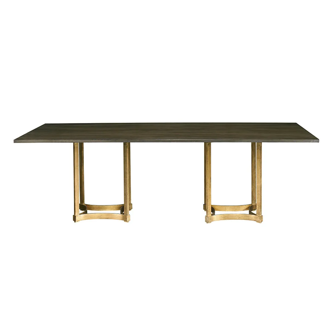 Stella Gold Rectangular Double Pedestal Dining Table