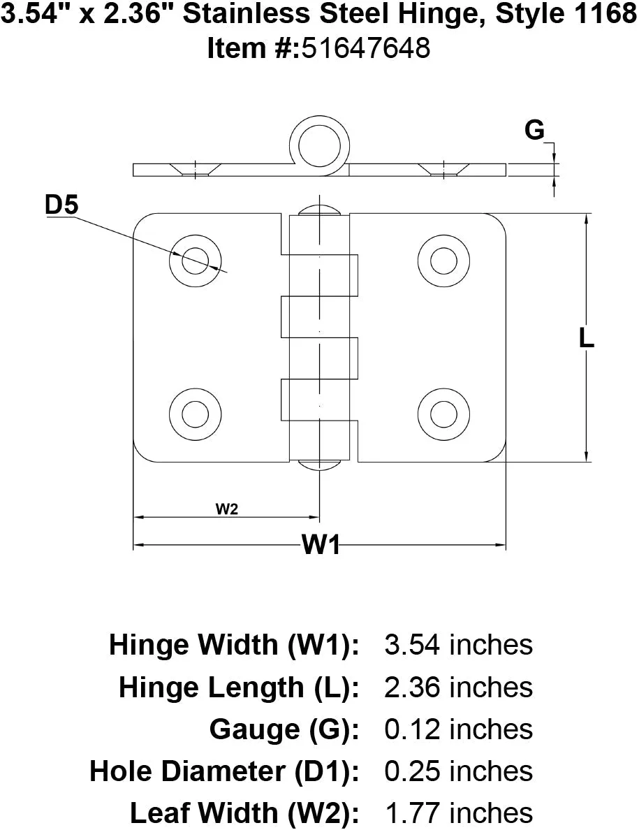Style 1168 Hinge