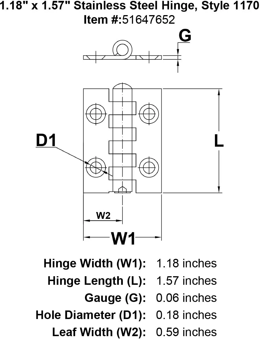 Style 1170 Hinge