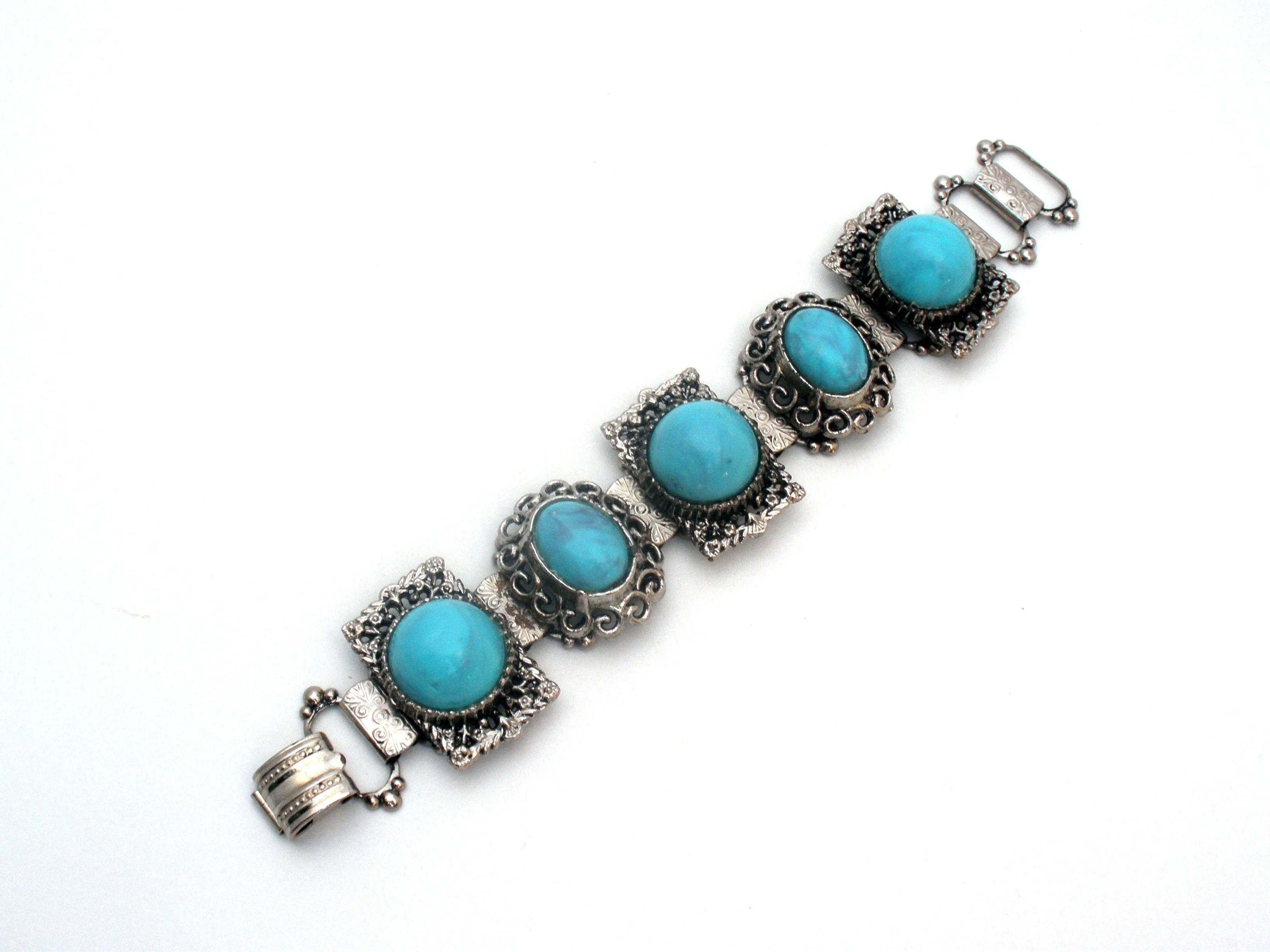 Turquoise Blue Bracelet 7.25" Vintage