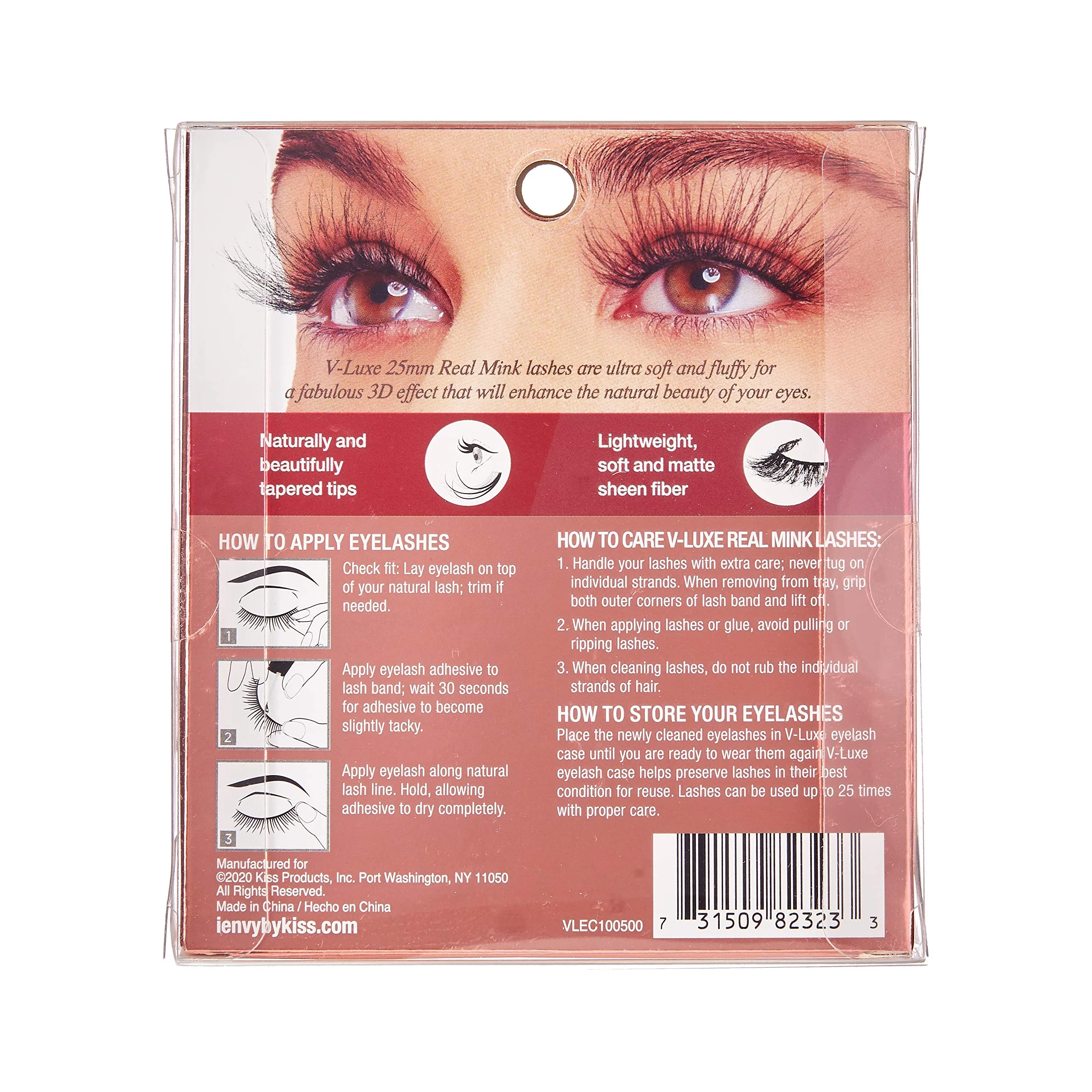 V Luxe by iEnvy False Eyelashes Real Mink Lashes Dramatic Long Eyelashes (Gold Petal)