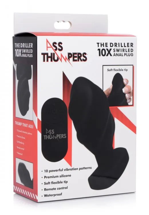(wd) Ass Thumpers Swirled Vibr Anal Plug W- Remote