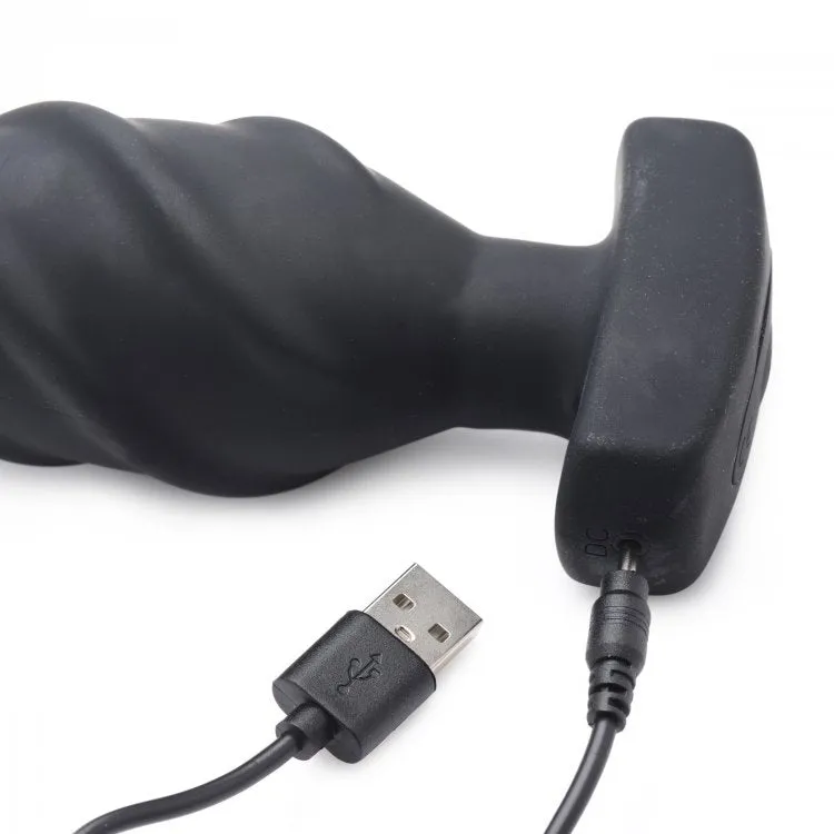 (wd) Ass Thumpers Swirled Vibr Anal Plug W- Remote