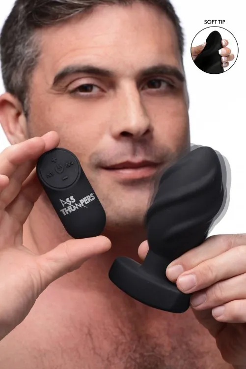 (wd) Ass Thumpers Swirled Vibr Anal Plug W- Remote