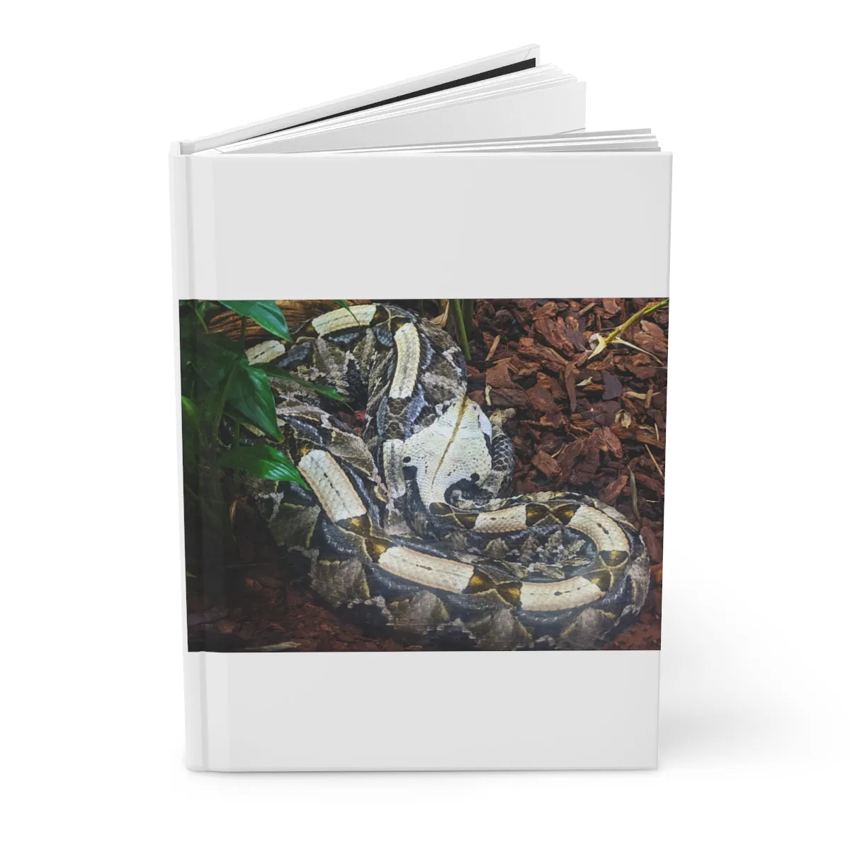 White Black Snake Hardcover Journal Matte
