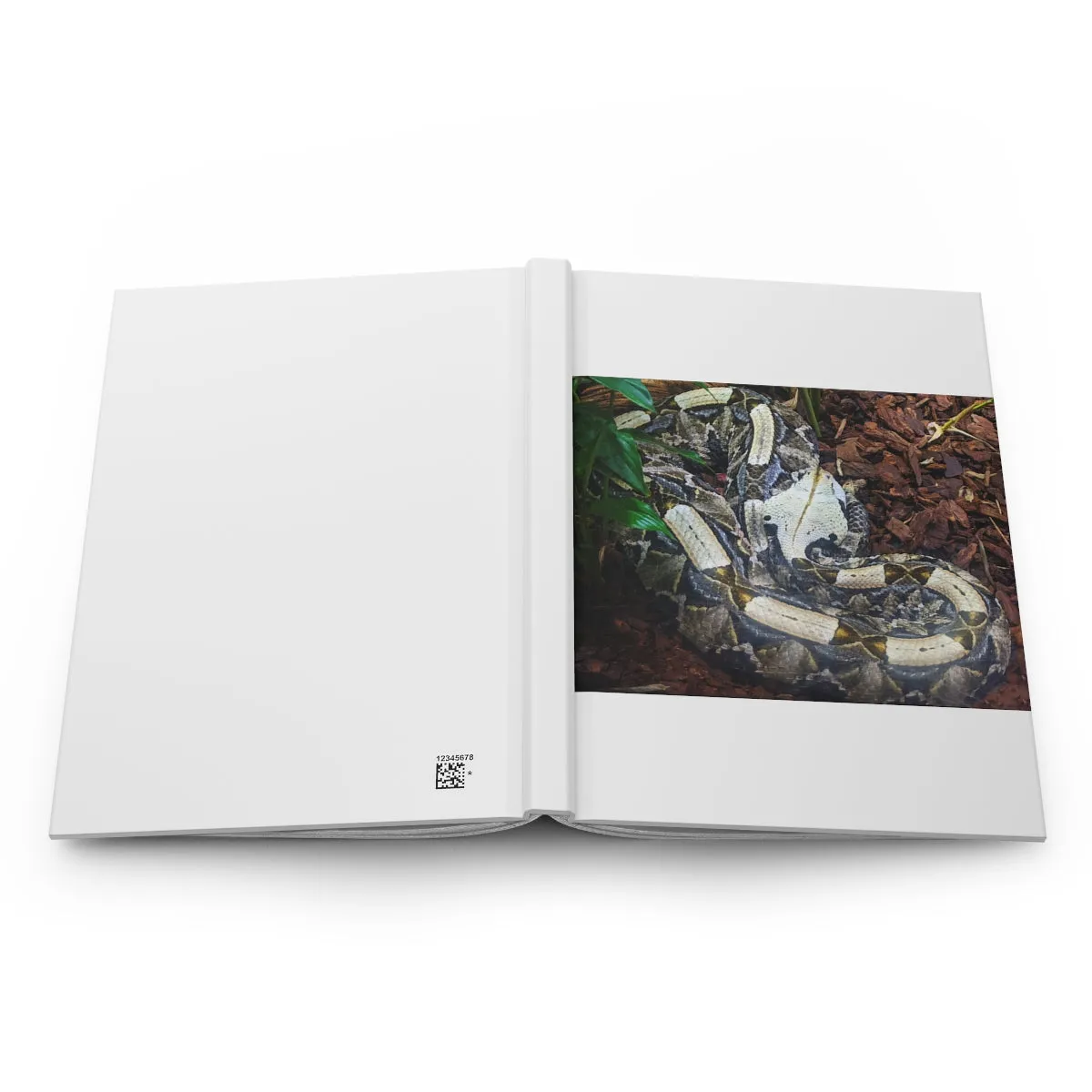 White Black Snake Hardcover Journal Matte